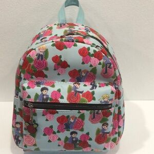 Hot Topic Backpack with Anime and Floral Design NWT